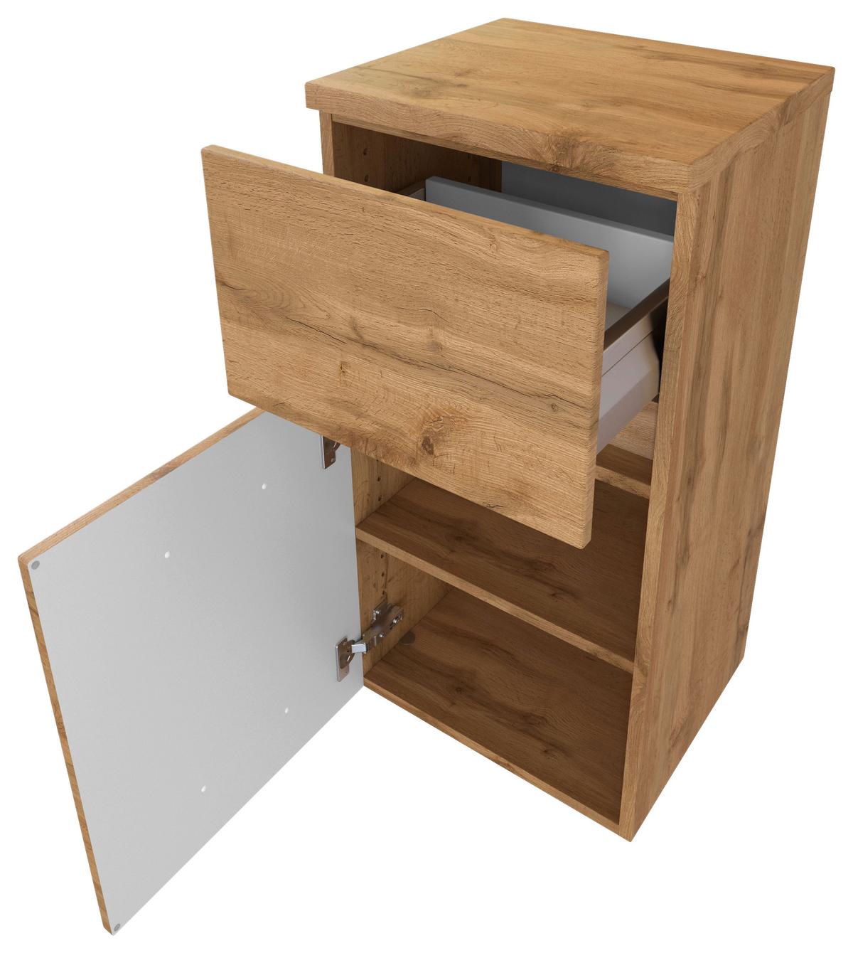 Unterschrank Pienza B: 40 cm Eiche Wotan Dekor - Eiche Wotan/Silberfarben, MODERN, Holzwerkstoff/Kunststoff (40/81,5/35cm) - Held