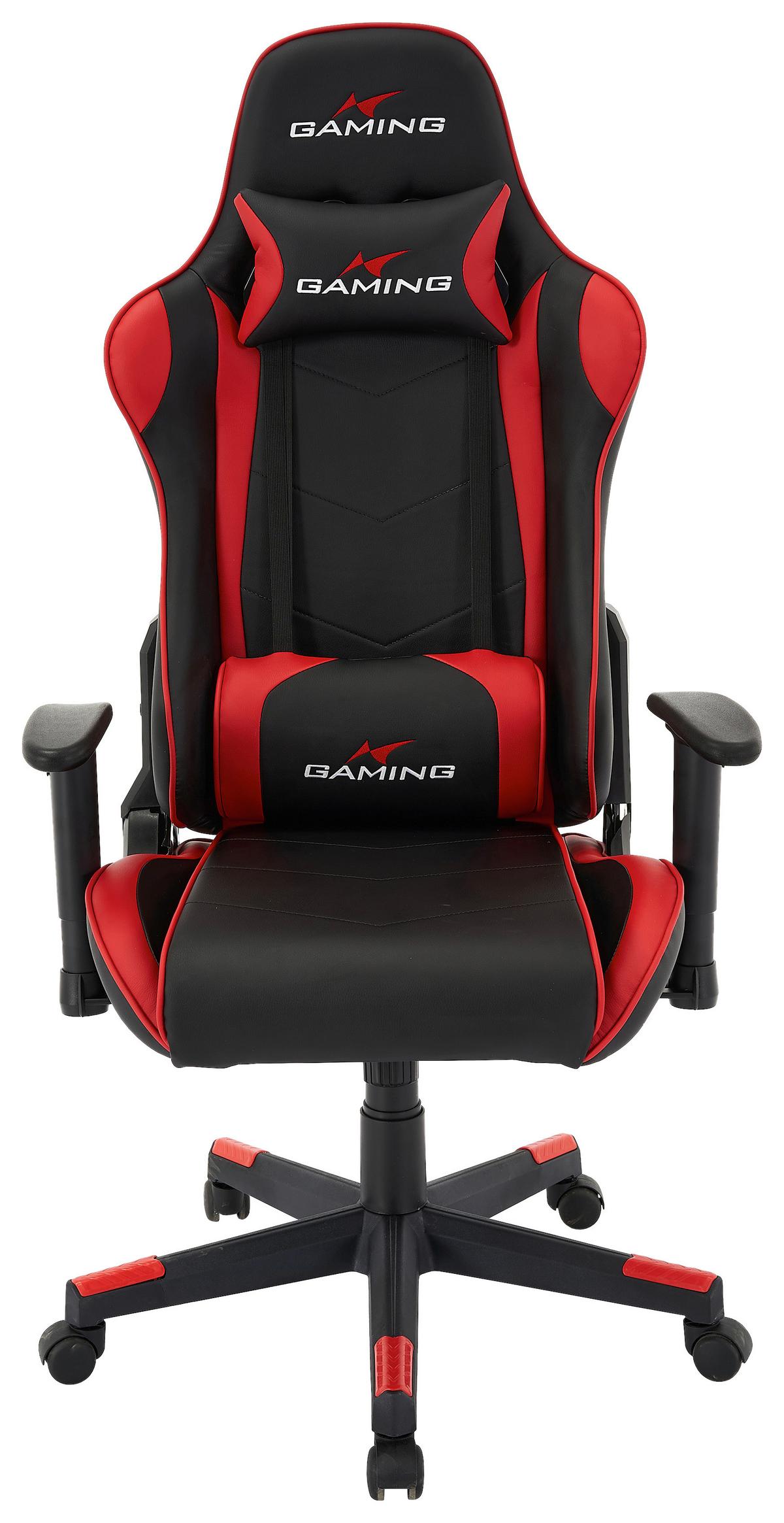 Gaming Stol Genf, Črna, Rdeča, Videz Usnja - rdeča/črna, Moderno, kovina/umetna masa (70/137/57cm) - Mömax