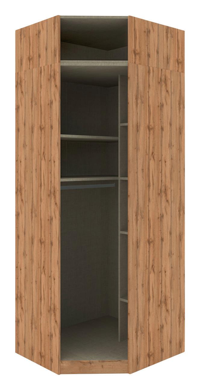 Sarokszekrény Váz Unit - tölgyfa, Modern, faalapú anyag (91,1/242,2/91,1cm) - Based