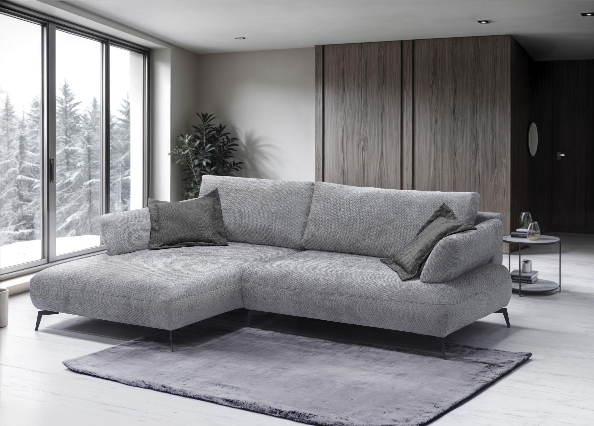Kutna Garnitura Madison - svijetlo siva/crna, Moderno (186/92/284cm) - Modern Living