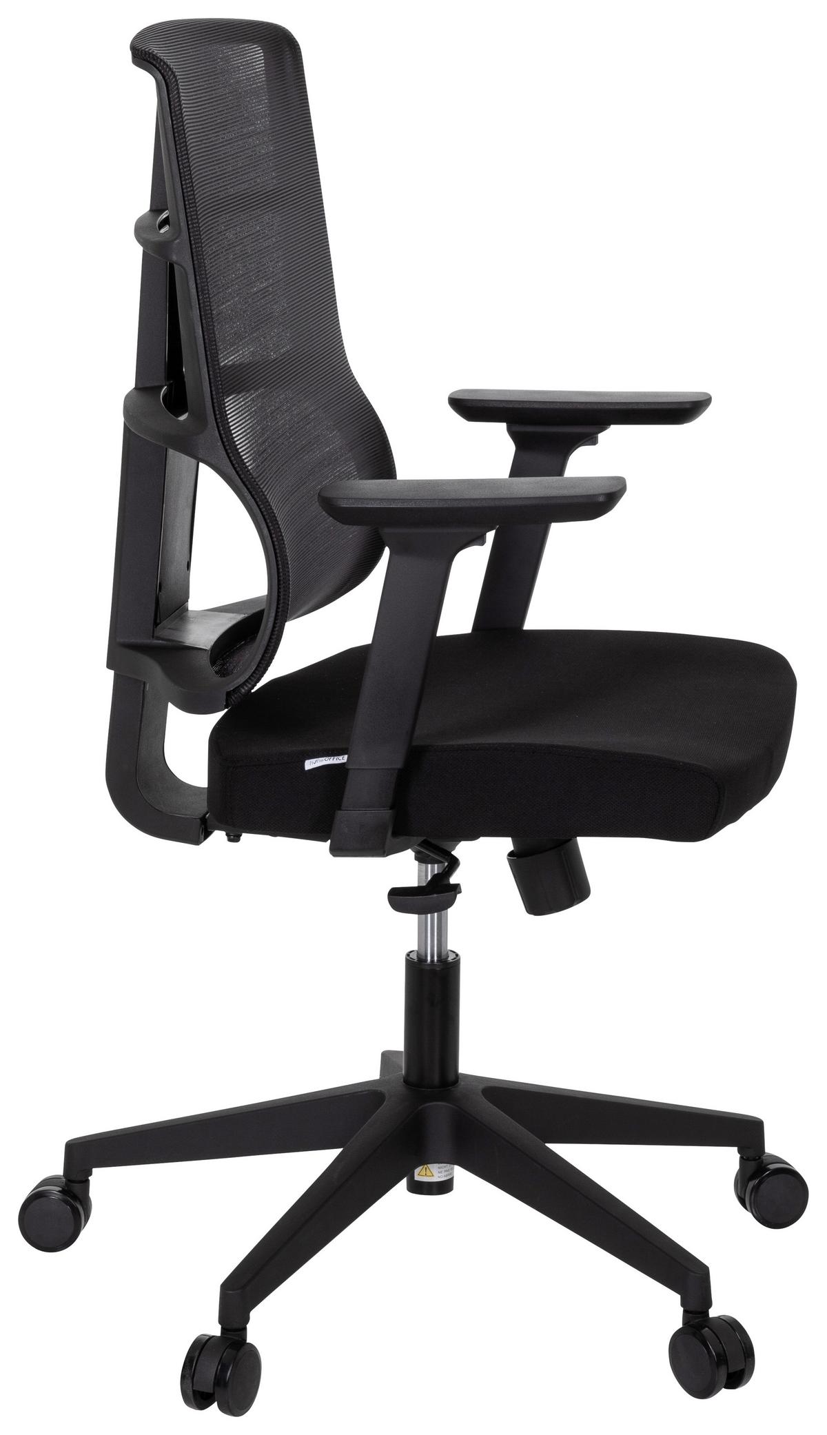 Pisarniški Stol Spinio, Črna - črna, Moderno, umetna masa/tekstil (65/124/60cm) - MID.YOU