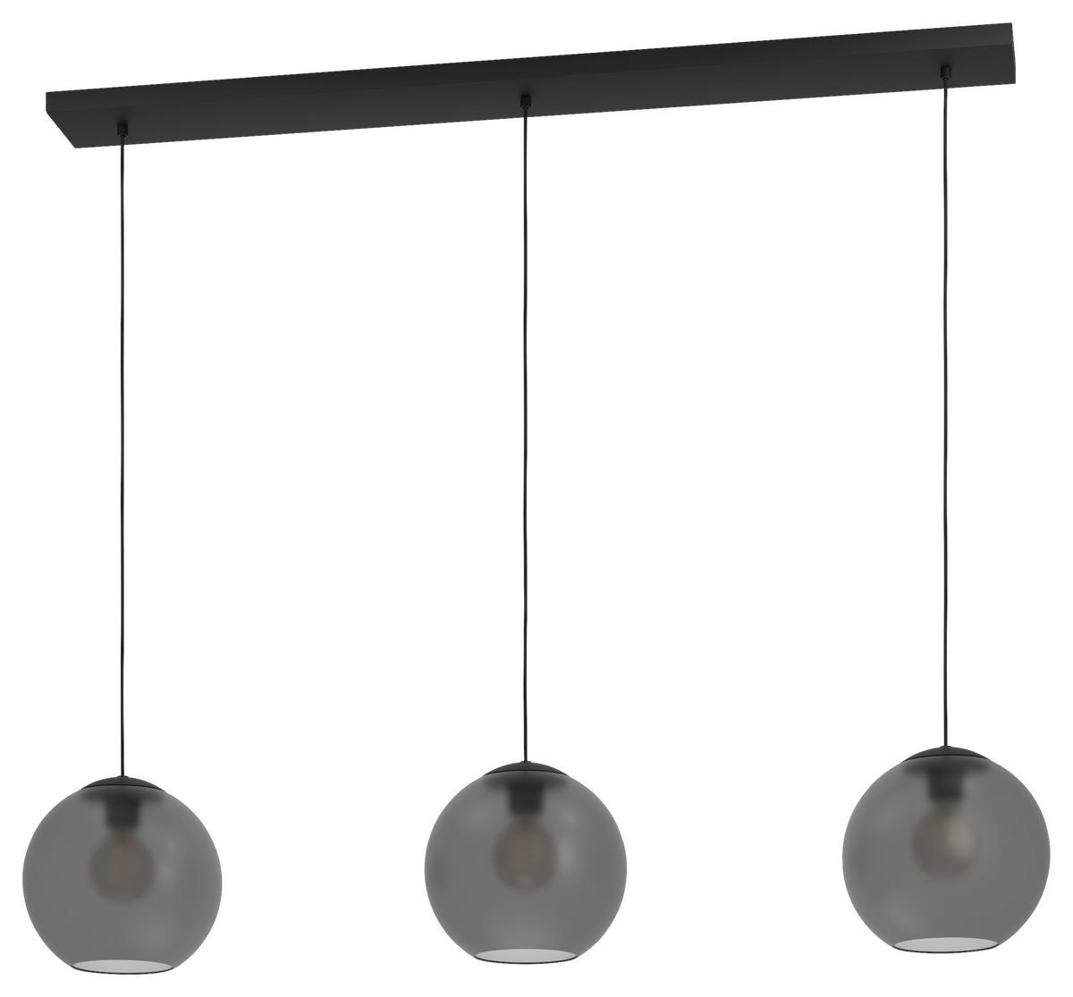 LAMPA WISZĄCA 390214* ARANGONA - czarny/szary, Konventionell, metal/szkło (125,5/24,5/150cm) - Eglo