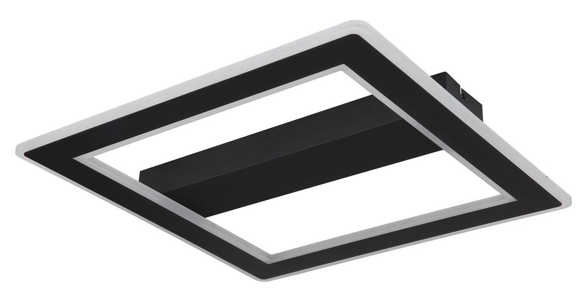 Led Svjetiljka Stropna 67269-30 - crna/opalna, Design, metal/plastika (45/45/5cm) - Globo