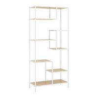 Regal Fiona Kieferfarben/ Weiß MDF - Weiß/Kieferfarben, MODERN, Holzwerkstoff/Metall (80/180/35cm) - Bessagi Home