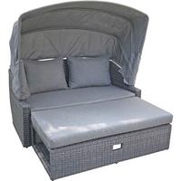 Loungesofa Monte Carlo Grau - Dunkelgrau/Grau, Basics, Kunststoff/Textil (144/74/146cm) - Gardenson