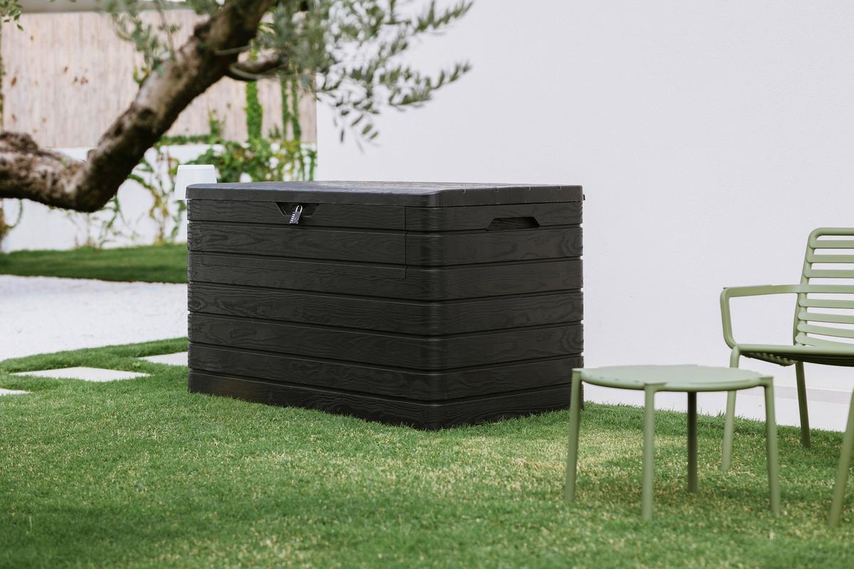 Kissenbox Dolomiti Anthrazit Kunststoff - Anthrazit, Basics, Kunststoff (146/85/82cm) - Mömax