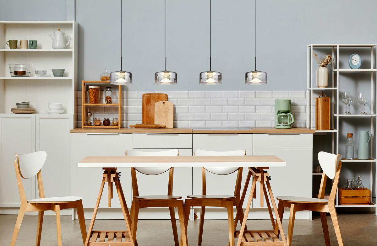 LAMPA WISZĄCA LISSI - przejrzysty/czarny, Design, tworzywo sztuczne/metal (105/15/150cm) - Collet's Monde