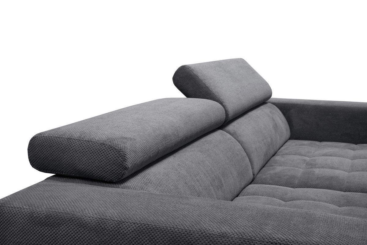 Kutna Garnitura Portland - siva/crna, Moderno, tekstil/plastika (275/78-98/197cm) - Premium Living