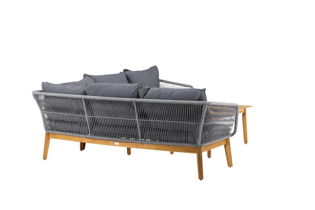 Loungegarnitur Chania ca. 210x160 Dunkelgrau - Dunkelgrau/Grau, KONVENTIONELL, Holz/Kunststoff (210/160cm) - Gardenson