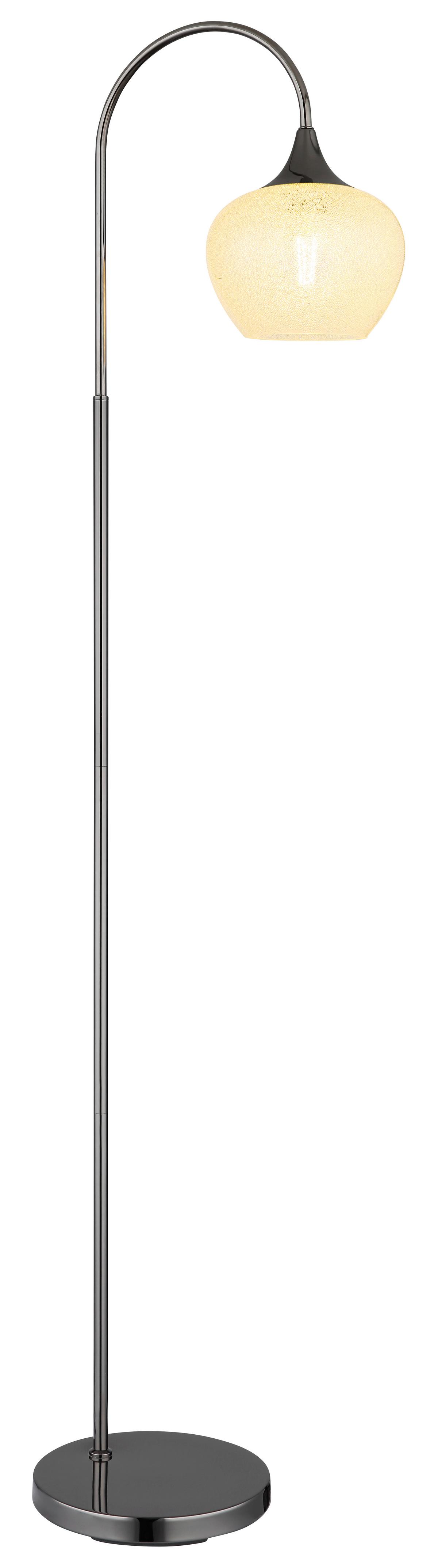 Stehleuchte Maxy Schwarz max. 40 Watt - Klar/Schwarz, KONVENTIONELL, Glas/Metall (39/25/150cm) - Globo