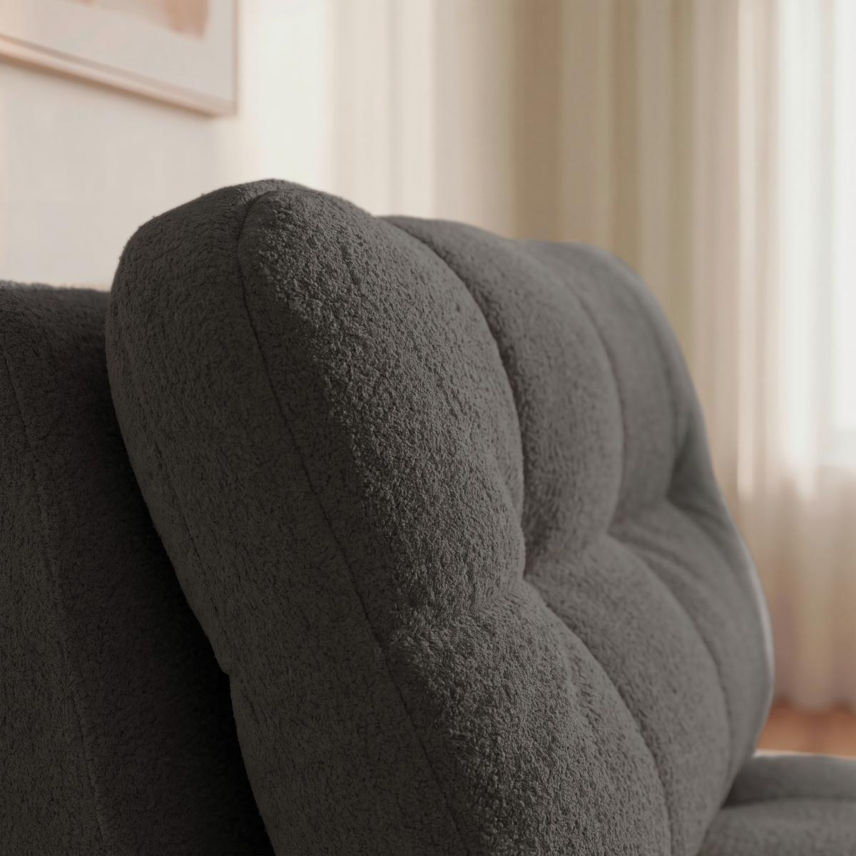 Schlafsessel Liara Webstoff Dunkelgrau - Dunkelgrau/Schwarz, MODERN, Holz/Textil (88/87/110cm) - Bessagi Home