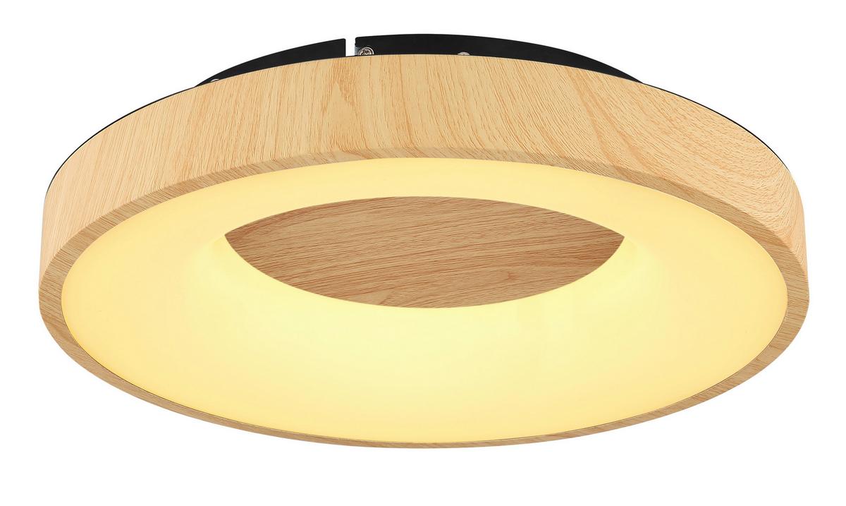 Stropna Led-svetilka Jolli, S Sijalko - črna/opal, Natur, kovina/umetna masa (40/10cm) - Globo