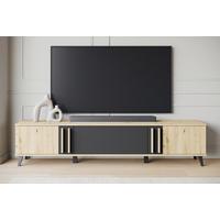Lowboard Helsinki Eiche Schwarz ca.180x40x33cm - Schwarz/Eiche Artisan, Trend, Holzwerkstoff/Kunststoff (180/40/33cm) - P & B