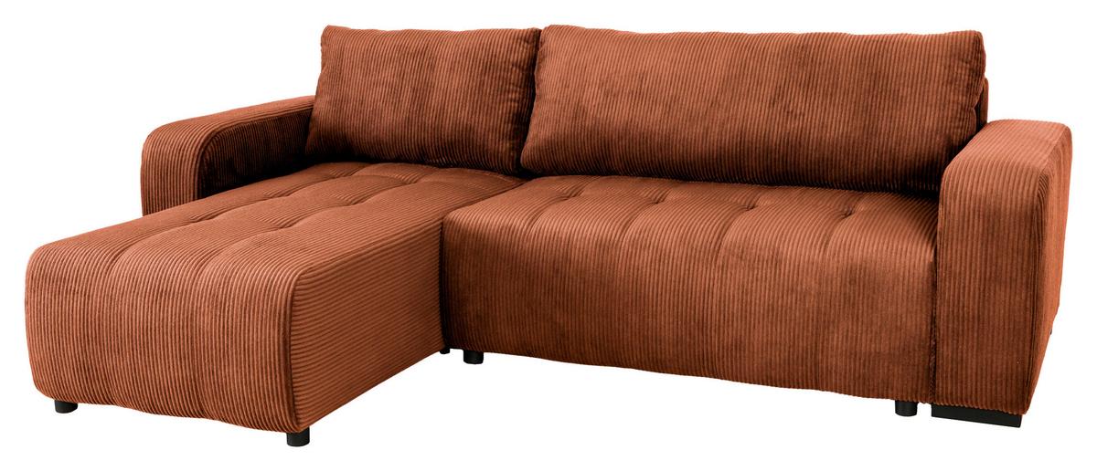Ugaona Garnitura Marseille - crna/terakota, Trendi, drvo/metal (240/155cm)