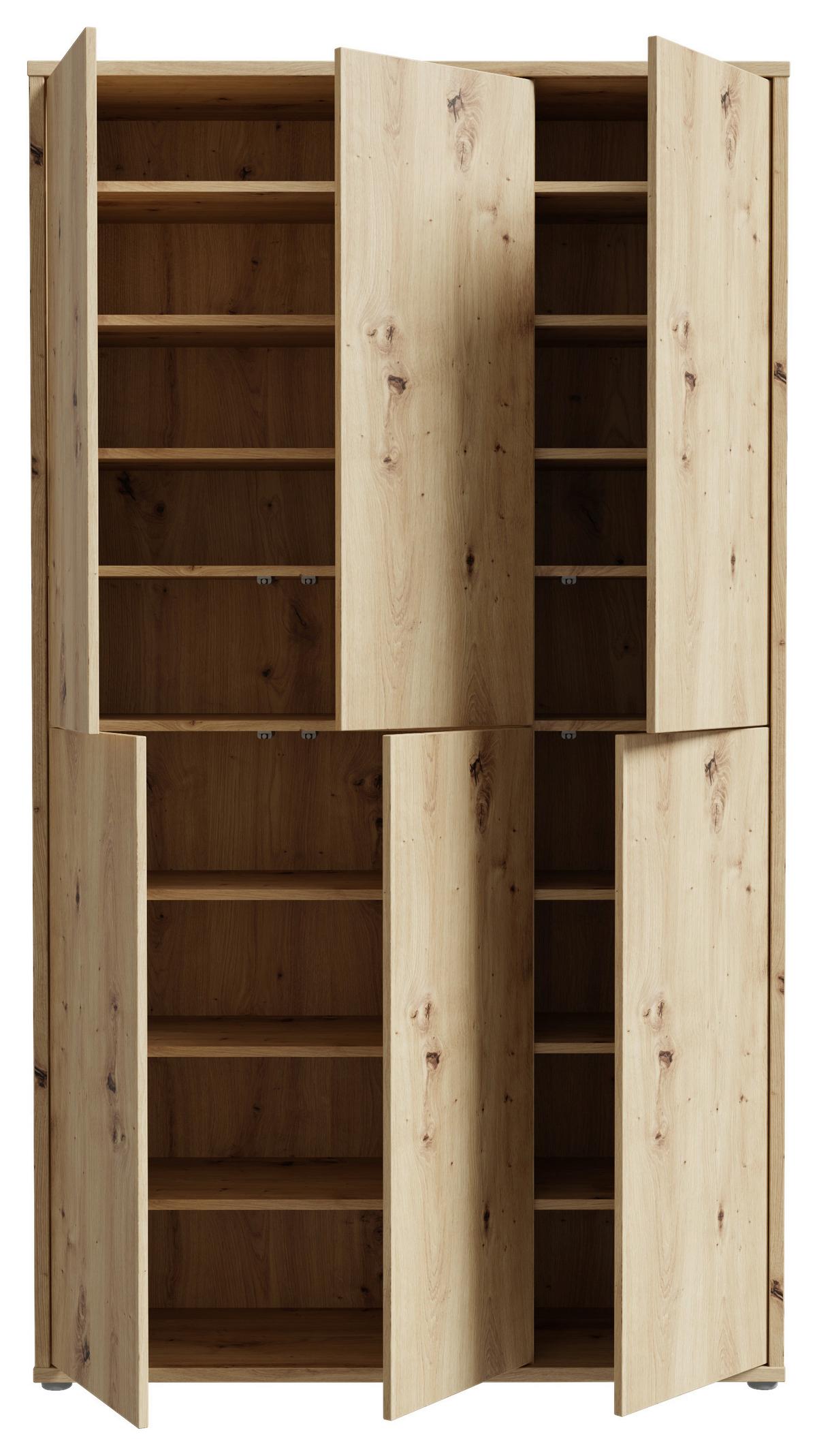 Dulap pentru pantofi ALICE SPRINGS - stejar Artisan, Basics, material pe bază de lemn (110/192/35cm) - Modern Living