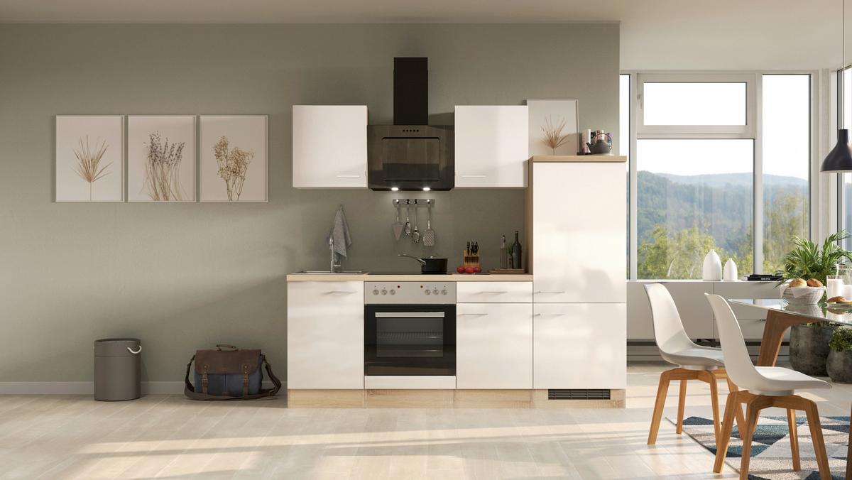 Kuhinjski Blok Z Aparati Nepal, Barva Bukve - barve nerjavečega jekla/kašmir, Moderno, kovina/leseni material (220cm) - FlexWell