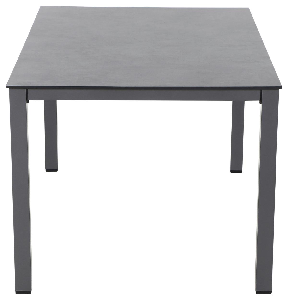 Loungegarnitur 5-tlg Velia aus Metall - Anthrazit/Schwarz, KONVENTIONELL, Keramik/Textil - Gardenson