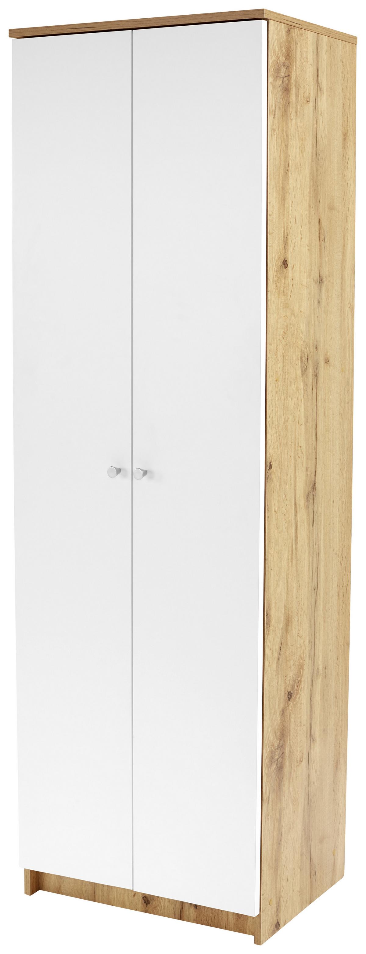 Dulap pentru pantofi KV05 - alb/stejar Artisan, Modern (62,4/178,6/35,4cm) - Best Price