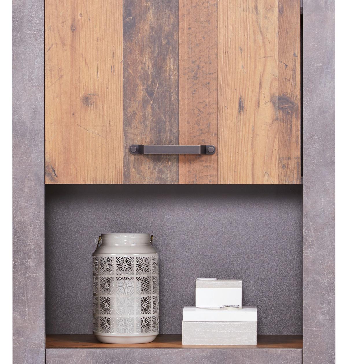 Ormar Ontario - boje hrasta/tamno siva, Trend, drvni materijal/plastika (71,4/200/41,5cm) - Modern Living