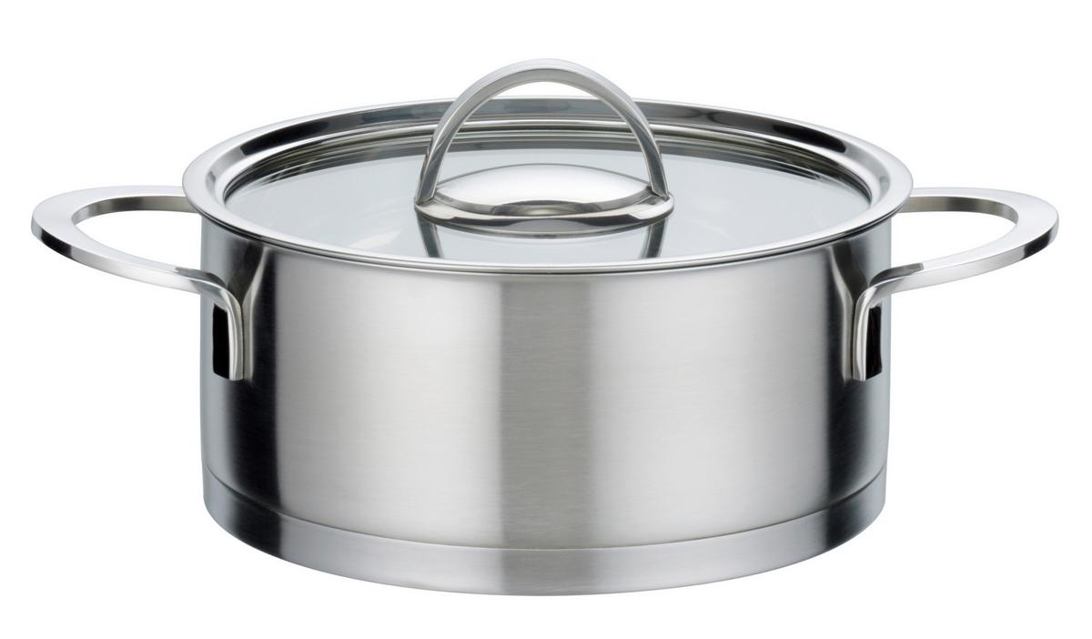 Set Posod Elegance, 5-Delni - barve nerjavečega jekla/prozorno, Basics, kovina/steklo - GSW