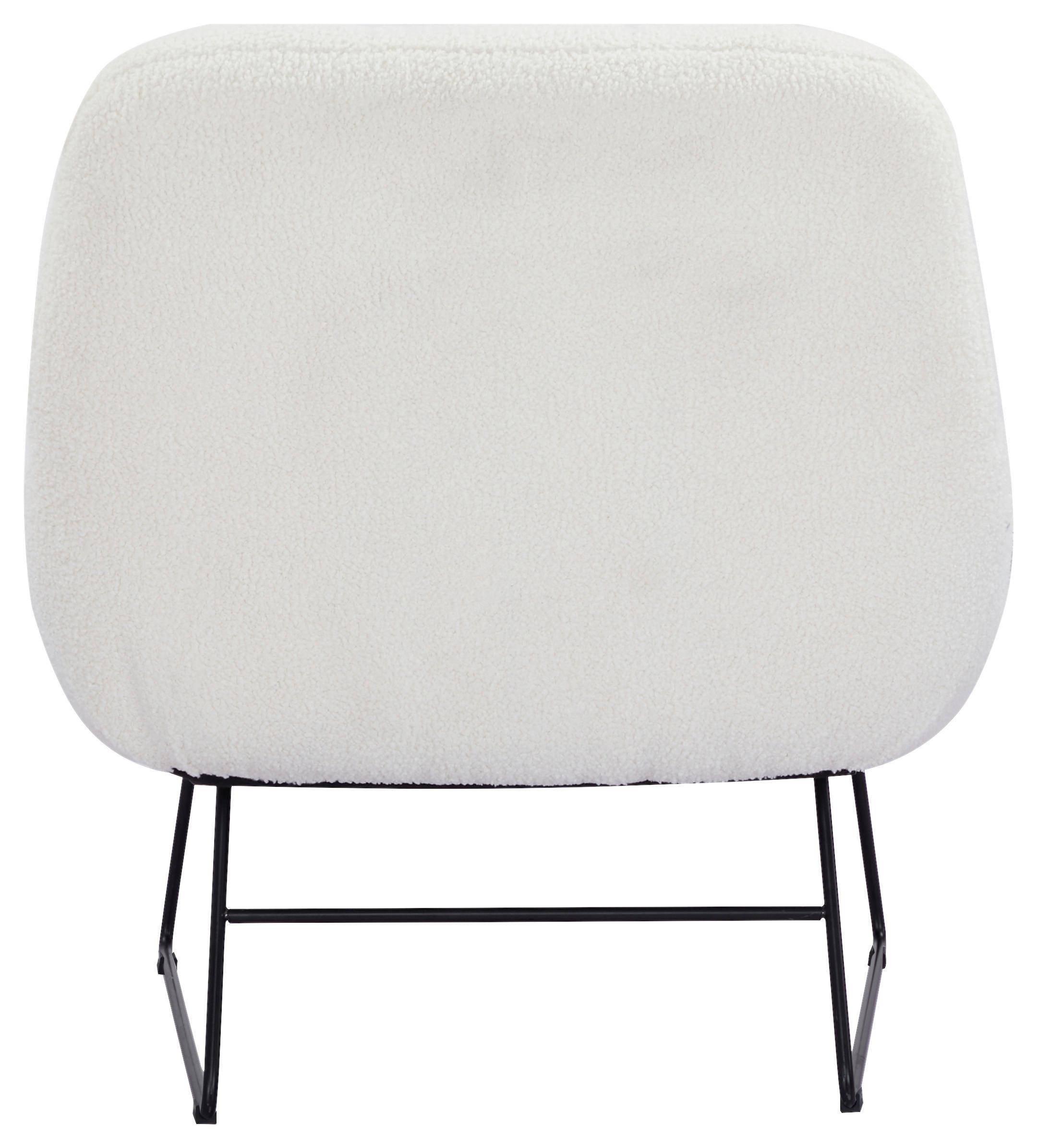 Fotelj Dot, Bela - črna/bela, Basics, kovina/tekstil (81/86/83cm) - Livetastic