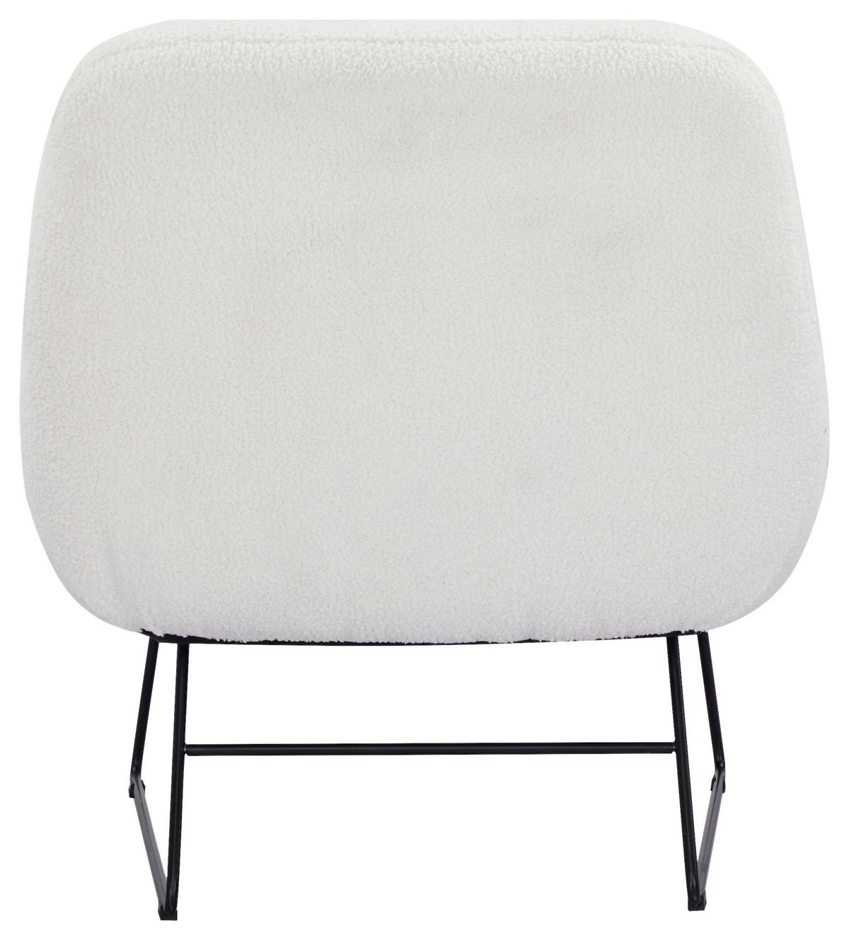 Fotelj Dot, Bela - črna/bela, Basics, kovina/tekstil (81/86/83cm) - Livetastic
