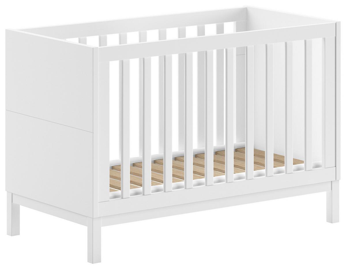 Gitterbett EVA Weiß ca. 60x120 cm teilmassiv - Weiß, MODERN, Holz/Holzwerkstoff (60/120cm) - Vipack
