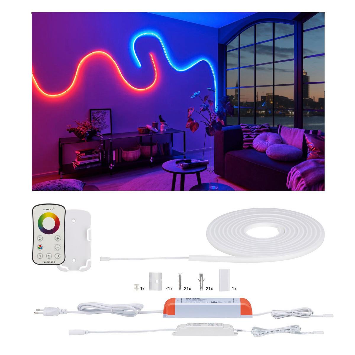 LED-Strip MaxLED Flow RGB Weiß max. 43 Watt - Weiß, Basics, Kunststoff (500cm) - Paulmann