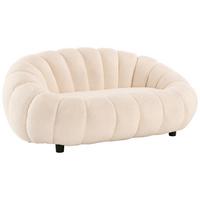 Sofa Shell -Studio- in Bouclé Cremeweiss - Weiss/Creme, Modern, Holz/Kunststoff (140/90/62cm) - Premium Living
