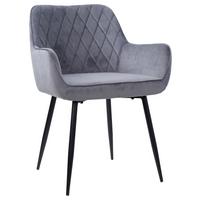 KRZESŁO Z PODŁOKIETNIKAMI NICOLAS - czarny/szary, Design, metal/tkanina (56/79/58cm) - Carryhome