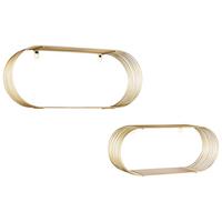 Set Zidnih Polica Jessica - zlatne boje, Moderno, metal (43/18/10cm) - Modern Living