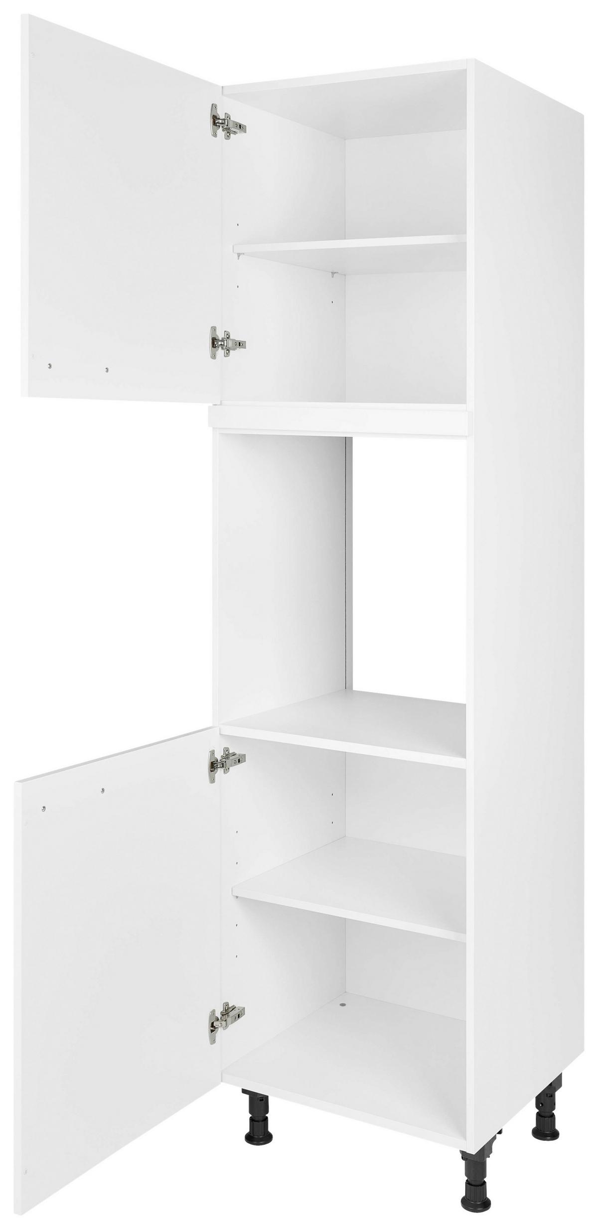 Geräteumbauschrank Touch Weiß - Edelstahlfarben/Weiß, MODERN, Holzwerkstoff/Metall (60/216,6/58cm) - Nobilia