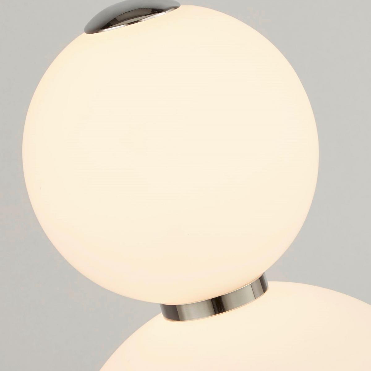 Led Asztali Lámpa Eu51021-2cc - krómszínű/fehér, Basics, üveg/fém (18/60cm)