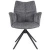 CHAISE ACCOUDOIRS LUCIA - couleur graphite/noir, LIFESTYLE, métal/textile (62/90/64cm) - Premium Living