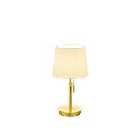 Tischleuchte Lyon Messingfarben max. 60 Watt - Messingfarben/Weiß, KONVENTIONELL, Textil/Metall (25,5/56cm) - Trio Leuchten