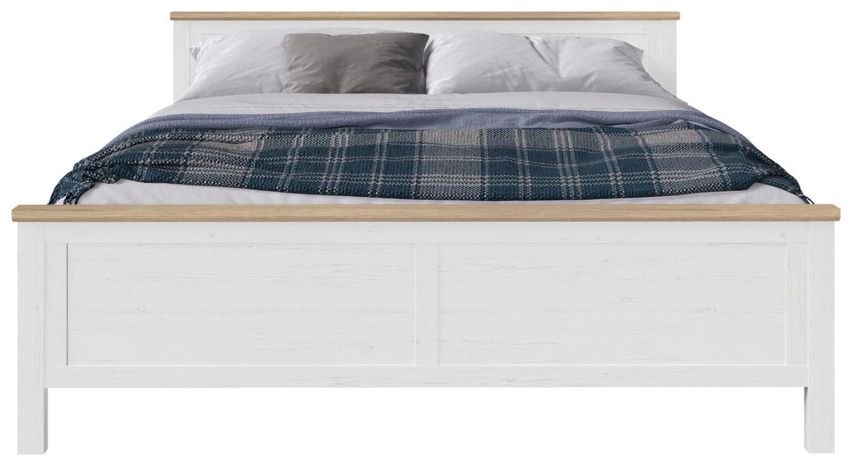 Postelja Korsika, Barve Pinije, 180x200 - barve hrasta/barve pinije, Romantika, leseni material (180/200cm) - Mömax