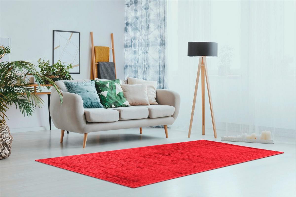 WEBTEPPICH KARMA 125 CHERRY 200CM X 290CM - Rot, Basics, Textil (200/290cm) - Kayoom