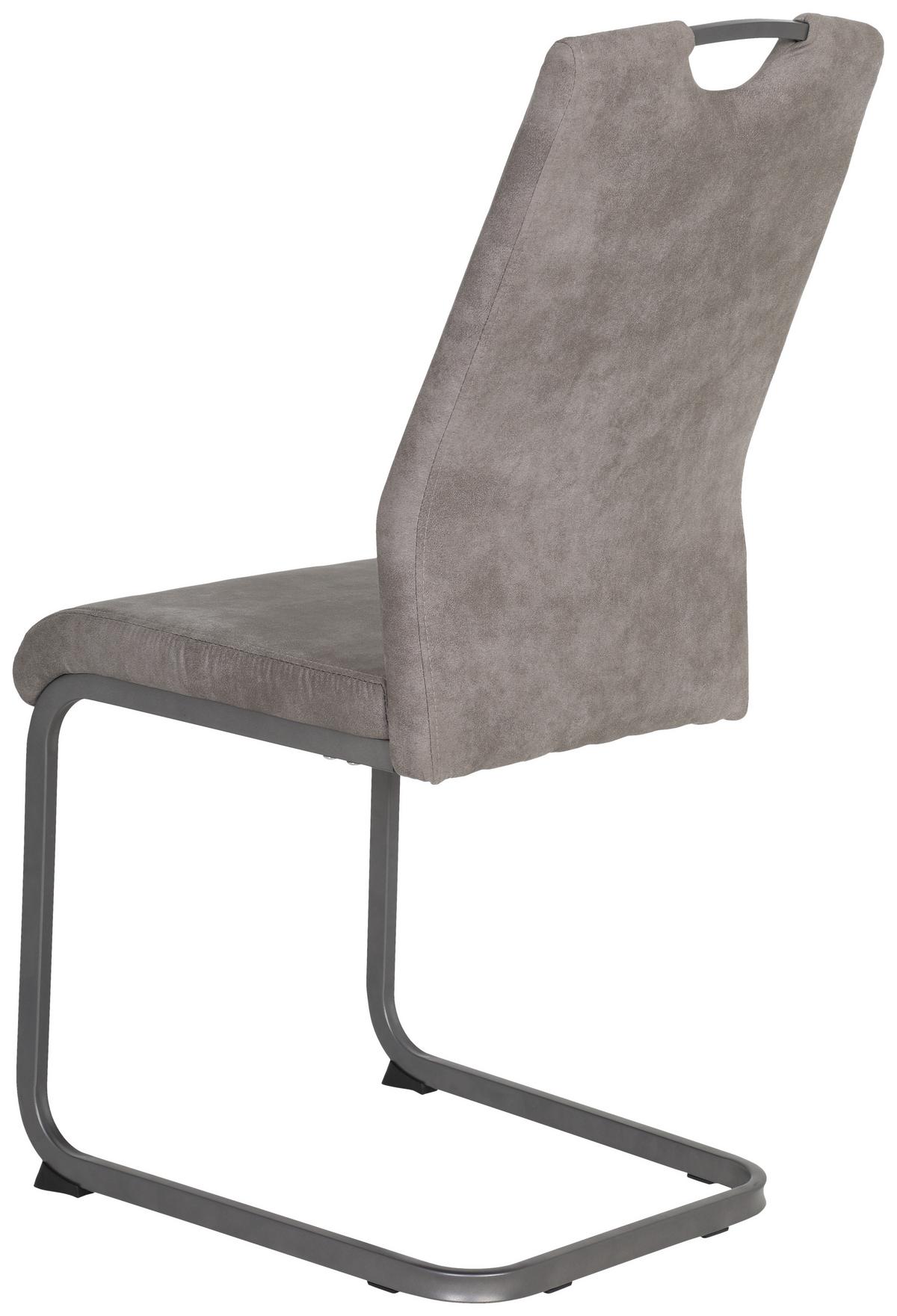 KRZESŁO NA PŁOZIE CHRISTINA II S - szary, Konventionell, metal/tkanina (44/98/61cm) - Carryhome