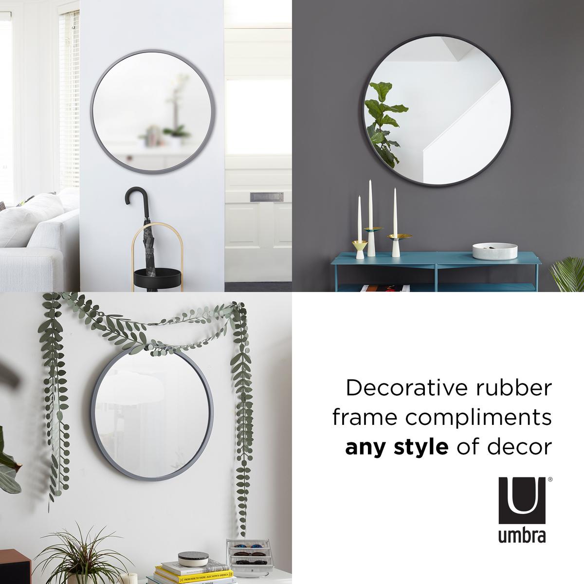 LUSTRO ŚCIENNE 1013756-040 - czarny, Design, tworzywo sztuczne/szkło (46/46/3cm) - Umbra