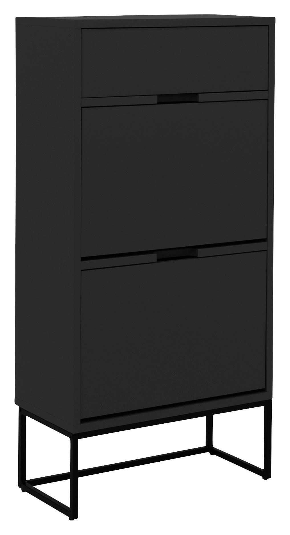 SZAFKA UCHYLNA NA BUTY LIPP - czarny, Design, materiał drewnopochodny/metal (58/116/28cm)