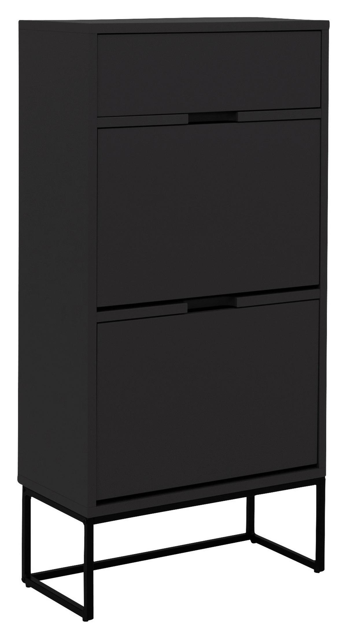 SZAFKA UCHYLNA NA BUTY LIPP - czarny, Design, materiał drewnopochodny/metal (58/116/28cm)