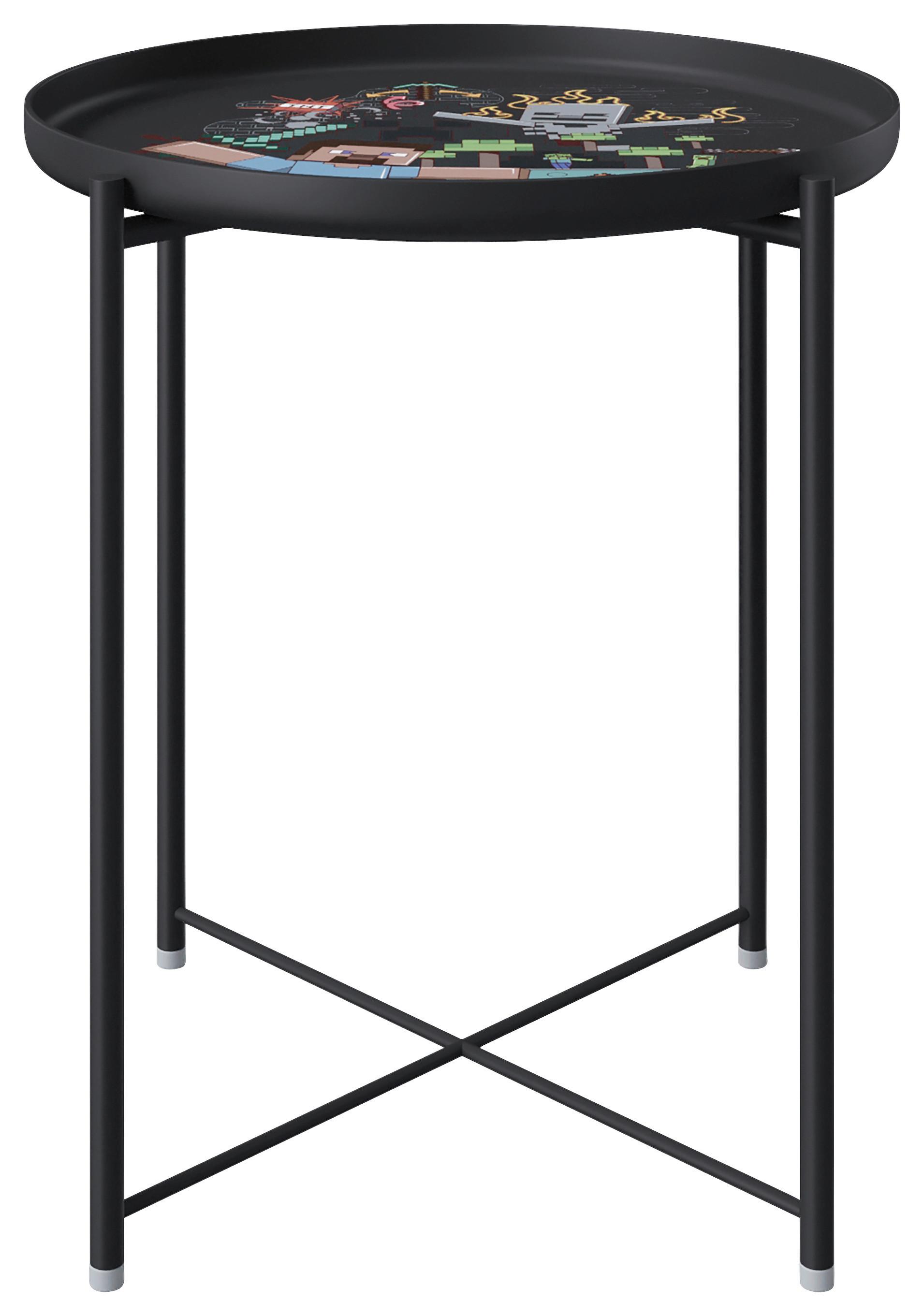 Beistelltisch Minecraft ca. 47x47x51 cm Schwarz - Schwarz, MODERN, Metall (47/47/51cm) - Minecraft
