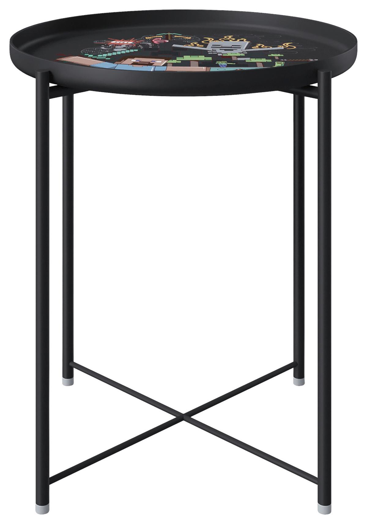 Beistelltisch Minecraft ca. 47x47x51 cm Schwarz - Schwarz, MODERN, Metall (47/47/51cm) - Minecraft