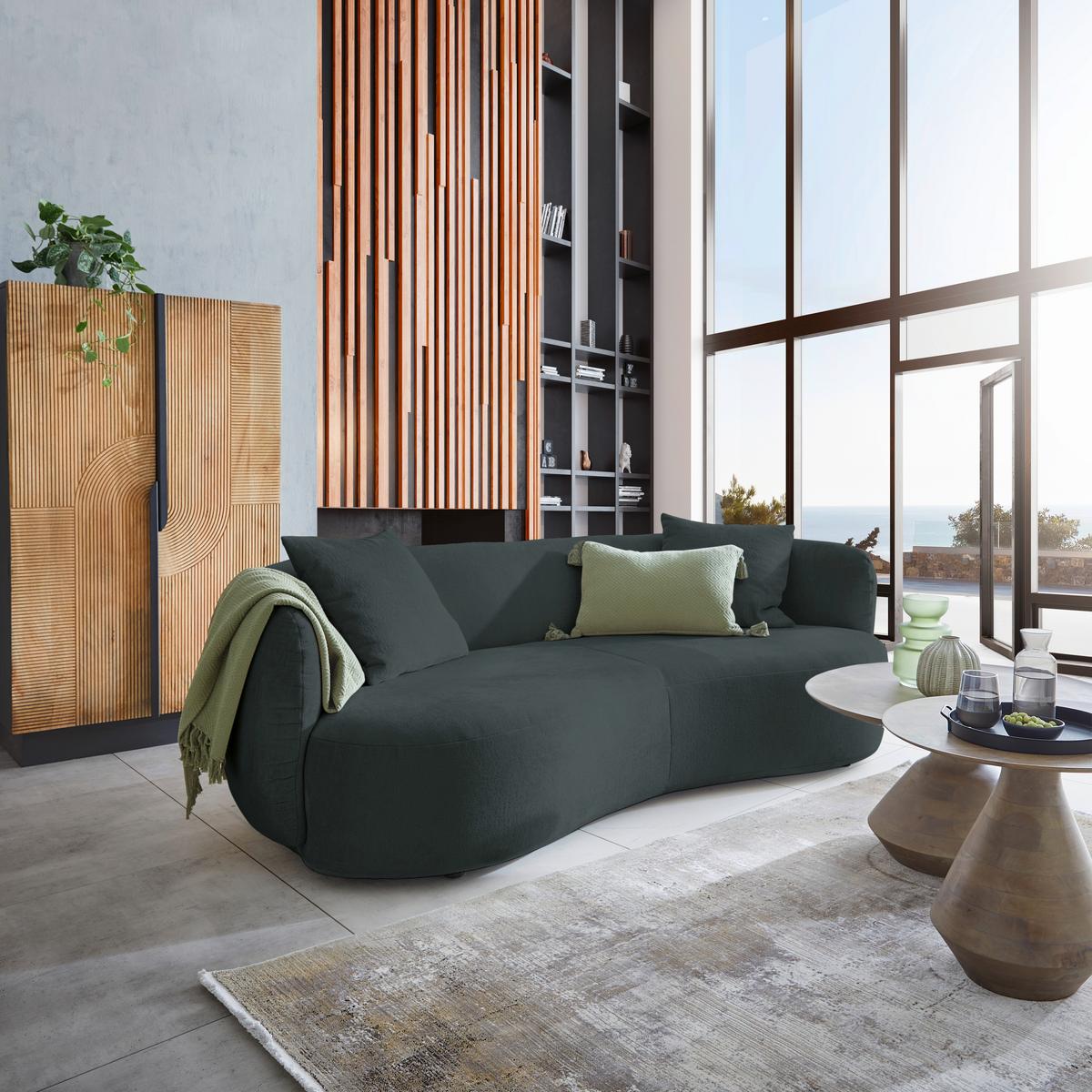 Bigsofa Leonas Anthrazit - Anthrazit/Schwarz, MODERN, Kunststoff/Textil (235/72/110cm) - Premium Living