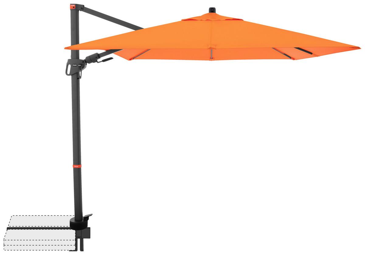Ampelschirm MyZone Orange ca. 210x210cm - Anthrazit/Orange, Basics, Textil/Metall (210/210cm) - Doppler