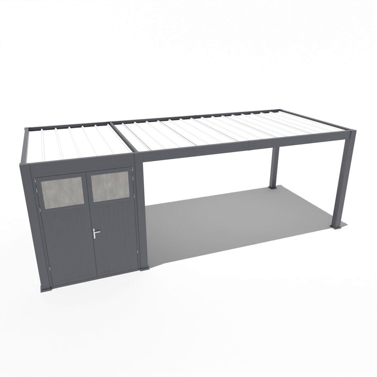 Nadstrešek Za Avto Pergoline, Antracit, 3x7,2m - barve grafita, Basics, kovina (300/255/720cm) - Gardenson