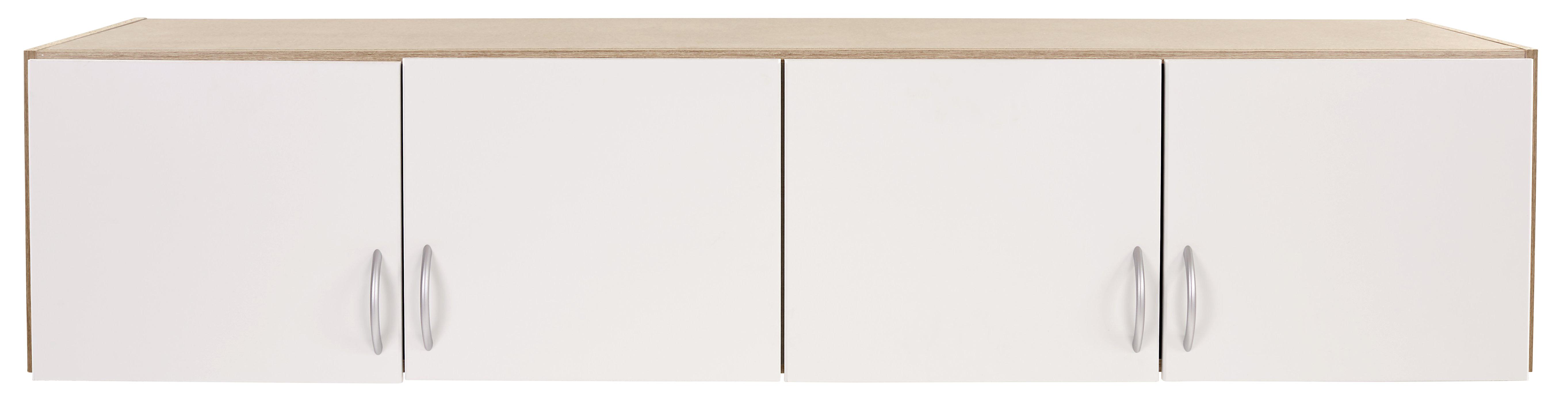 Dulap auxiliar superior Karo-extra - alb/culoare lemn stejar, Konventionell, material pe bază de lemn (181/39/54cm)