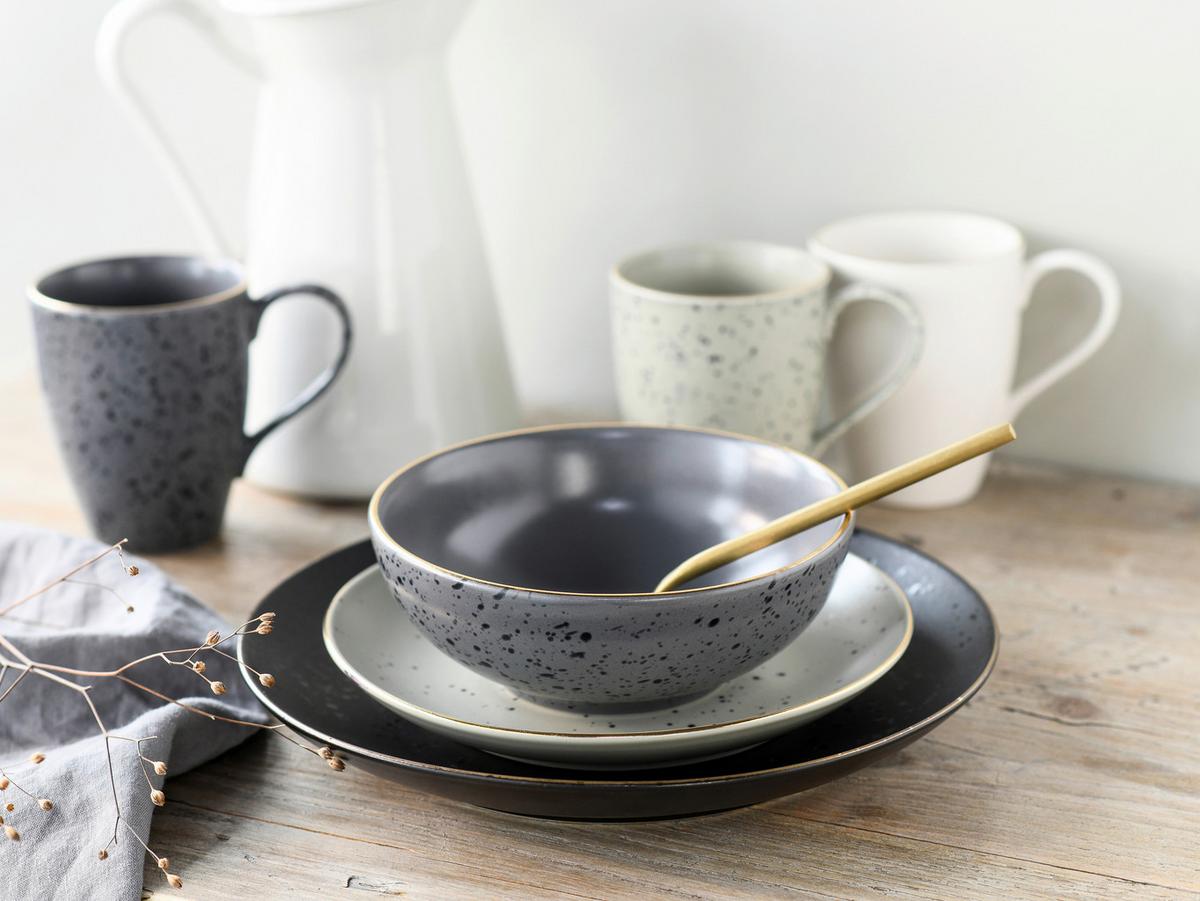 Kombinirani Servis Industrial, 16-Delni - zlate barve/siva, Trend, keramika - Creatable