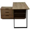 SKRIVBORD LIAM - svart/ek Artisan, Modern, metall/trämaterial (140/120/76cm) - Bessagi Home
