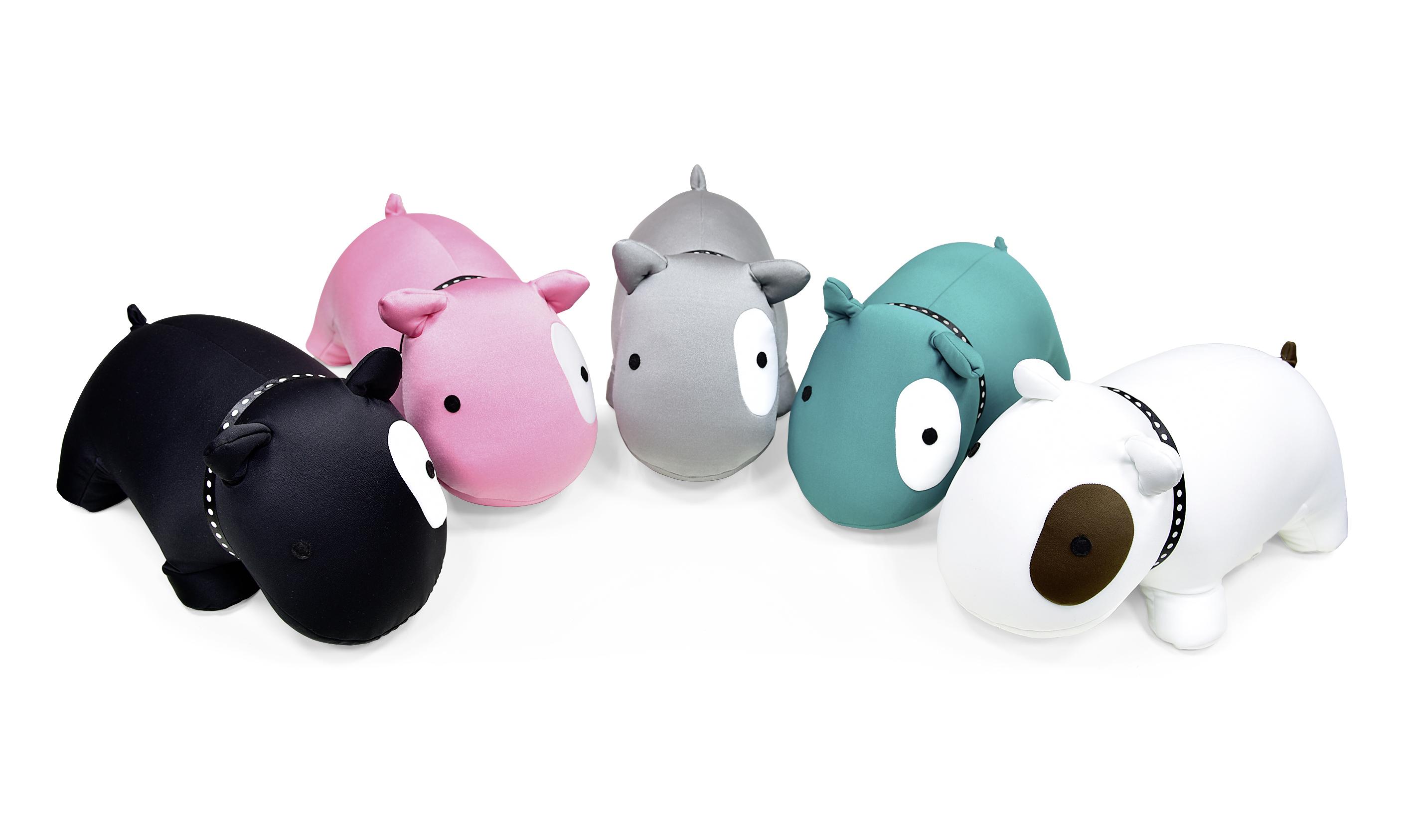 Díszpárna Bulldog - olajkék/fekete, textil (15/35cm)